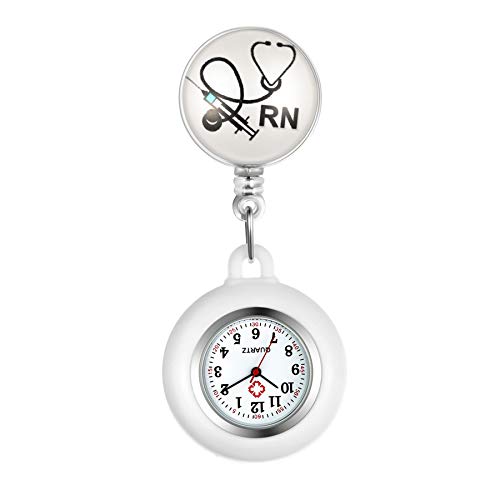 Avaner Krankenschwesteruhr Pflegeruhr Analog Quarzwerk FOB Ansteckuhr mit Pin/Clip Arzt Doktor Medical Taschenuhr aus Silikon von Avaner