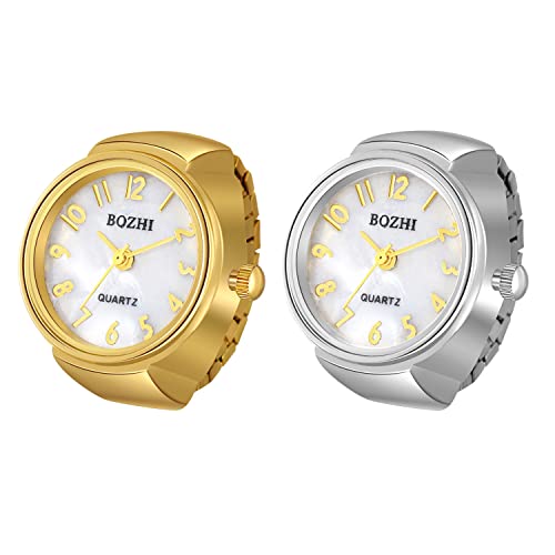 Avaner Ringuhr Fingeruhr mit Shell-Zifferblatt Einfach Rund Fingerring Uhr Analog Quarz Elastisch Ring Uhr Uhrenring für Herren Damen Avaner Ringuhr Fingeruhr mit Shell-Zifferblatt Einfach Rund Fingerring Uhr Analog Quarz Elastisch Ring Uhr Uhrenring für Herren Damen von Avaner