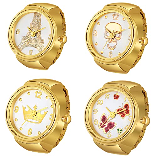 Avaner Ringuhr Modische Fingeruhr Runde Fingerring Uhr mit elastischem Band Analog Quarz Ring Uhr Uhrenring für Herren Damen von Avaner