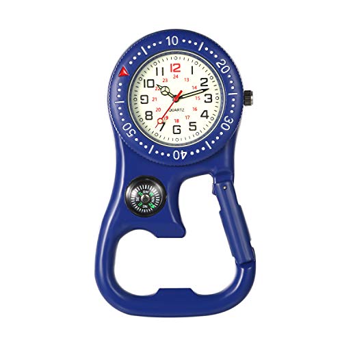 Avaner Taschenuhr mit Karabiner Unisex FOB Analog Quarzwerk Krankenschwesteruhr für Klettern Sport (Blau) von Avaner