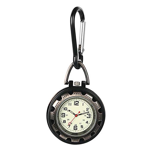 Avaner Taschenuhr mit Karabiner Unisex FOB Analog Quarzwerk Krankenschwesteruhr für Klettern Sport (Silver 01) von Avaner