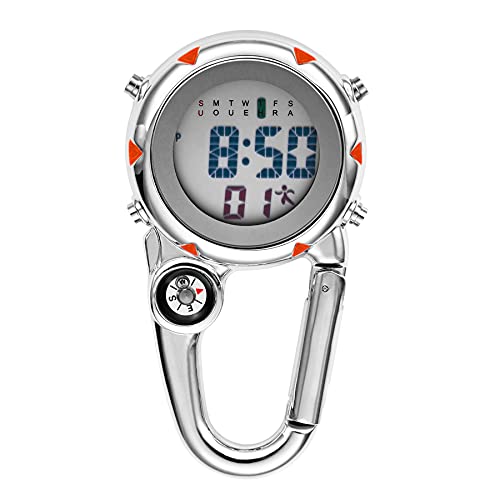 Avaner Taschenuhr mit Karabiner Unisex FOB Analog Quarzwerk Krankenschwesteruhr für Klettern Sport (Silver 03) von Avaner