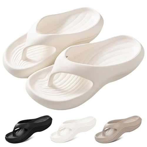 Avanise Flip-Flops Mit Fußgewölbeunterstützung Für Damen Und Herren, Flip-Flops Mit Fußgewölbeunterstützung, Orthopädische Sandalen, Rutschfest Und Leicht, Für Plantarfasziitis (Weiß,45) von Avanise