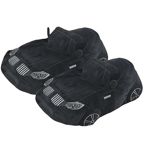 Avanise Gemütliche Hausschuhe, Plüsch-Hausschuhe, 2025 Neue Coole Baumwoll-Hausschuhe In Autoform, Coole Baumwoll-Hausschuhe In Autoform, Warme Plüsch-Auto-Hausschuhe (schwarz,225mm-265mm) von Avanise