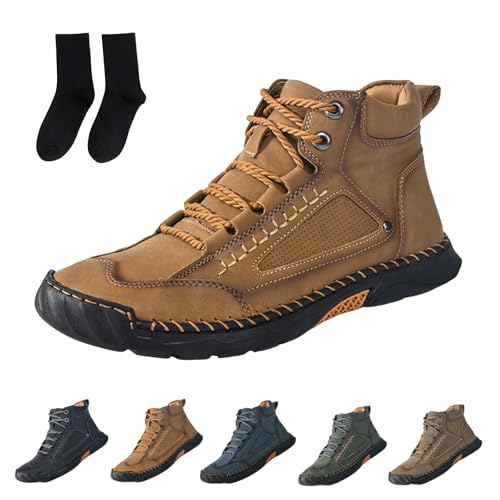 Avanise Olveros Stiefel, Olveros Orthopädische Lederstiefel, Wasserdicht, Mit Fußgewölbeunterstützung, Druckentlastung Und Geräumiger Zehenbox (Kakifarben,41) von Avanise