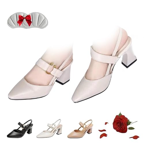 Avanise Zala Orthopädische Pumps, Bequeme Damen-Sandalen Mit Dicker Sohle, Spitzem Zehenbereich Und Fußgewölbeunterstützung (Beige,37) von Avanise