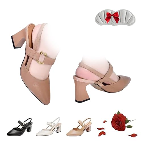 Avanise Zala Orthopädische Pumps, Bequeme Damen-Sandalen Mit Dicker Sohle, Spitzem Zehenbereich Und Fußgewölbeunterstützung (Braun,40) von Avanise