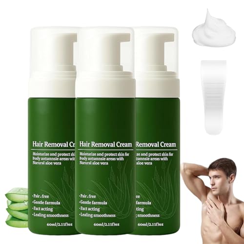 Botane Man Haarentfernungscreme Mit Natürlicher Aloe Vera, Botane Haarentfernungscreme Für Männer, Körper Und Intimbereich – Schnell Wirkend, Feuchtigkeitsspendend Und Nicht Klebend (3 Stück) von Avanise