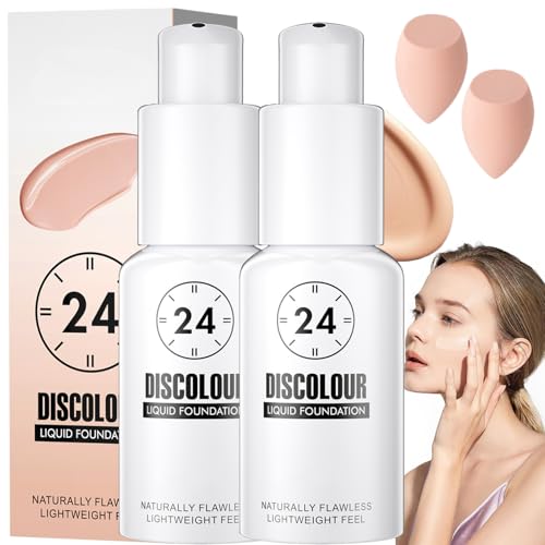 Farbverändernde Foundation, Concealer für reife Haut, feuchtigkeitsspendendes Farbspektrum – langanhaltend und wasserfest für Sport und Tanzen (2 Flaschen) von Avanise
