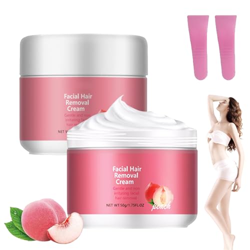 Hairerase Gesichts-Enthaarungscreme, Gesichts-Enthaarungscreme Für Frauen, Sichtbar Glatte Haut in Nur 5 Minuten, Für Alle Hauttypen Geeignet (2 Stück) von Avanise