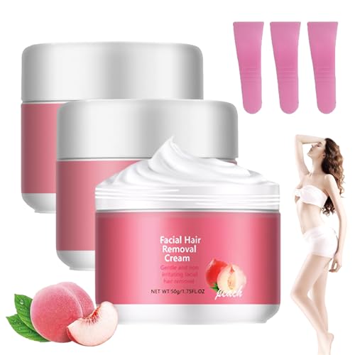 Hairerase Gesichts-Enthaarungscreme, Gesichts-Enthaarungscreme Für Frauen, Sichtbar Glatte Haut in Nur 5 Minuten, Für Alle Hauttypen Geeignet (3 Stück) von Avanise