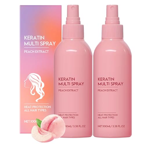 Keratin Haarspray, Leave-In Conditioner Spray, Essence Feuchtigkeitsspendende Spülung 100 Ml, Keratin Repariert Trockenes Haar, Anti-Frizz-Sprays, Farbschonend, Weich Und Glänzend (2 Stück) von Avanise