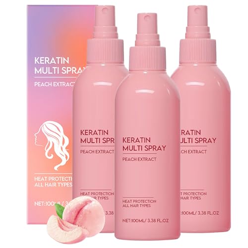 Keratin Haarspray, Leave-In Conditioner Spray, Essence Feuchtigkeitsspendende Spülung 100 Ml, Keratin Repariert Trockenes Haar, Anti-Frizz-Sprays, Farbschonend, Weich Und Glänzend (3 Stück) von Avanise