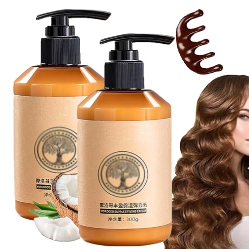 Langanhaltendes Styling: Moroccan Volume, Feuchtigkeitsspendende Elastizität, Lockenaufbau-Conditioner, Tiefenreinigung, Feuchtigkeitsspendende Lockenpflege für Frauen mit lockigem Haar (2 Stück) von Avanise