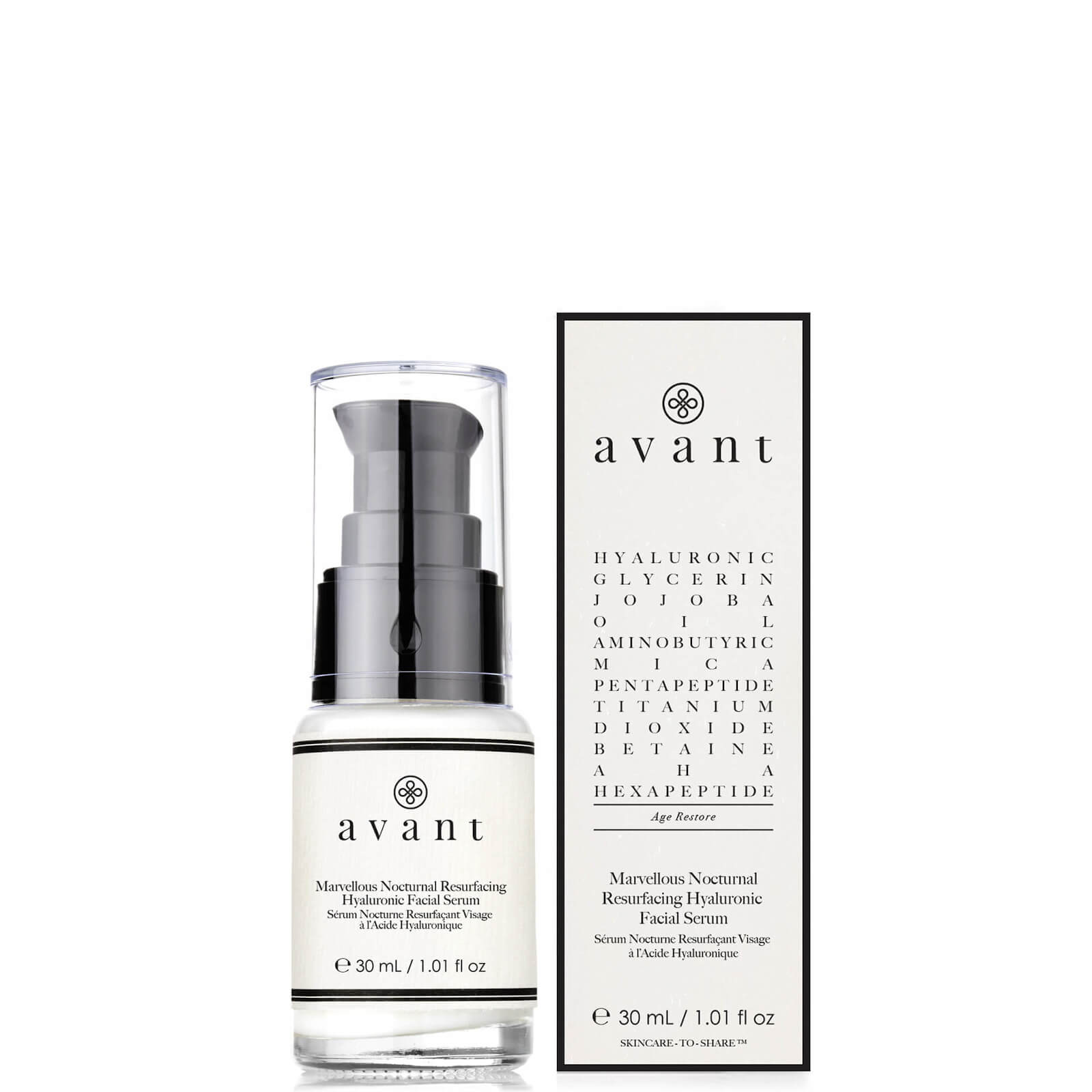 Marvellous Nocturnal Resurfacing Hyaluronic Gesichtsserum von Avant Skincare