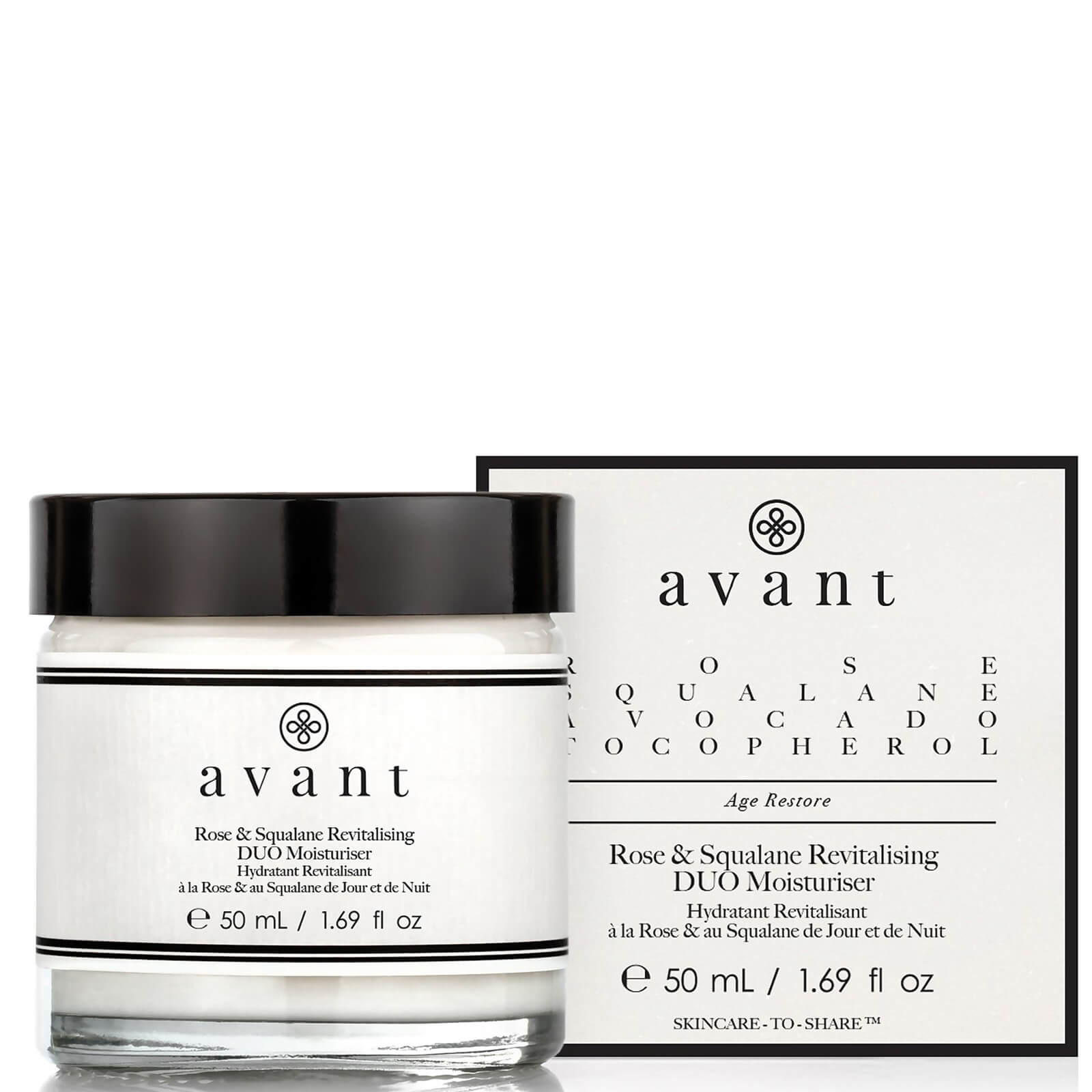 Avant Skincare Rose und Squalan Revitalisierende Duo-Feuchtigkeitspflege 50ml von Avant Skincare