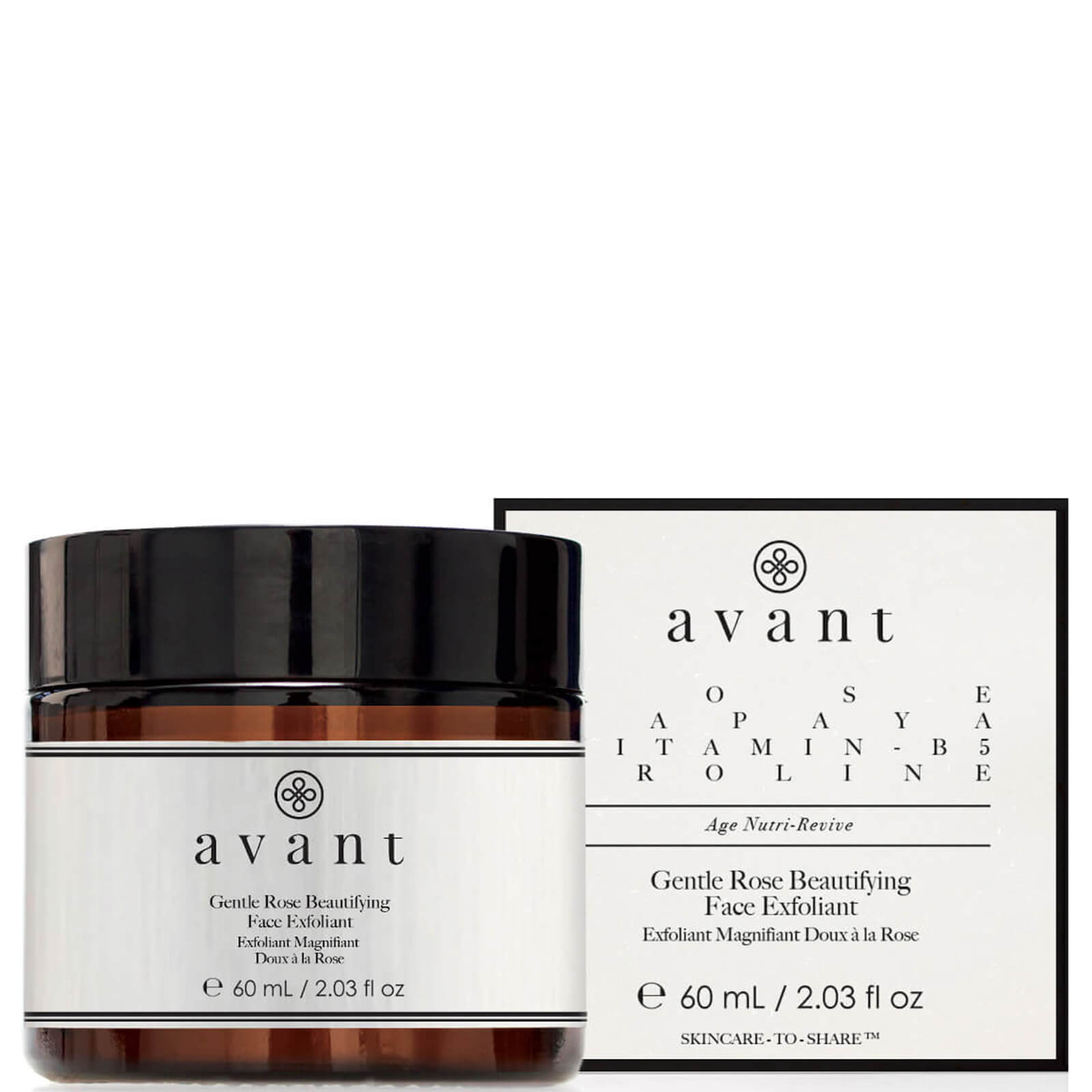 Feuchtigkeitsspendende Gesichtspflege Zarte Rose Exfoliator von Avant Skincare