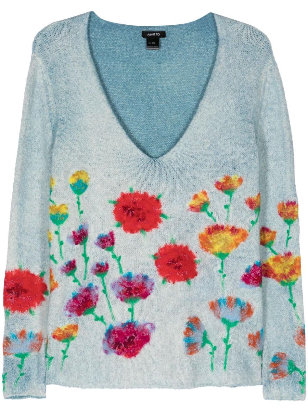 Avant Toi Pullover mit Blumen-Print - Blau von Avant Toi