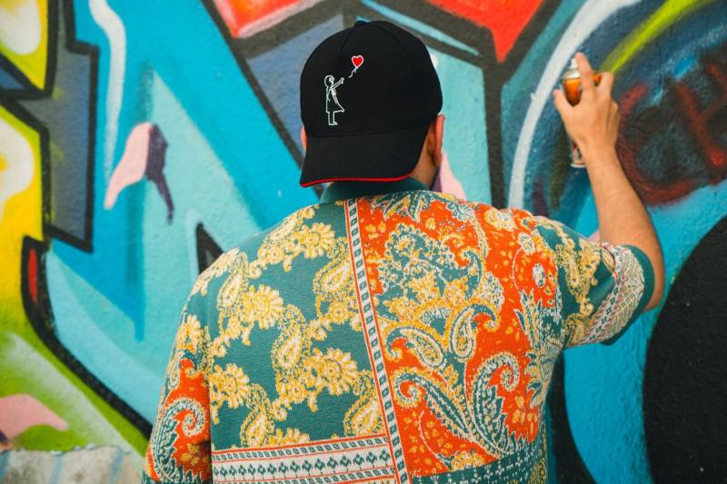 AvantgART Baseball Cap Banksy Kunstdruck, Mädchen mit Herz, Trucker Caps von AvantgART