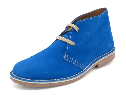 Avarca Damen Desert Boots Leder Chukka Stiefel Wildleder Sommerboots Schnürschuhe Kurzstiefel himmelblau hell blau 35 von Avarca