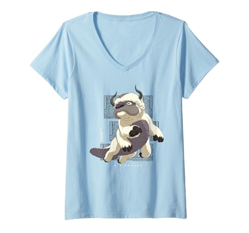 Damen Avatar Der letzte Airbender Appa Flying Bison Air Nomads T-Shirt mit V-Ausschnitt von Avatar The Last Airbender
