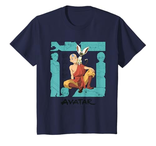 Kinder Avatar Der letzte Airbender Aang & Momo Montage Kids T-Shirt von Avatar The Last Airbender