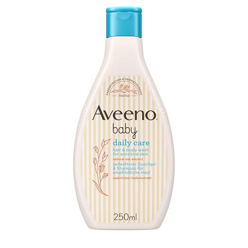 Aveeno® baby daily care seifenfreies Duschgel & Shampoo mit natürlichem Haferextrakt für normale bis trockene, empfindliche Haut, 250 ml von Aveeno