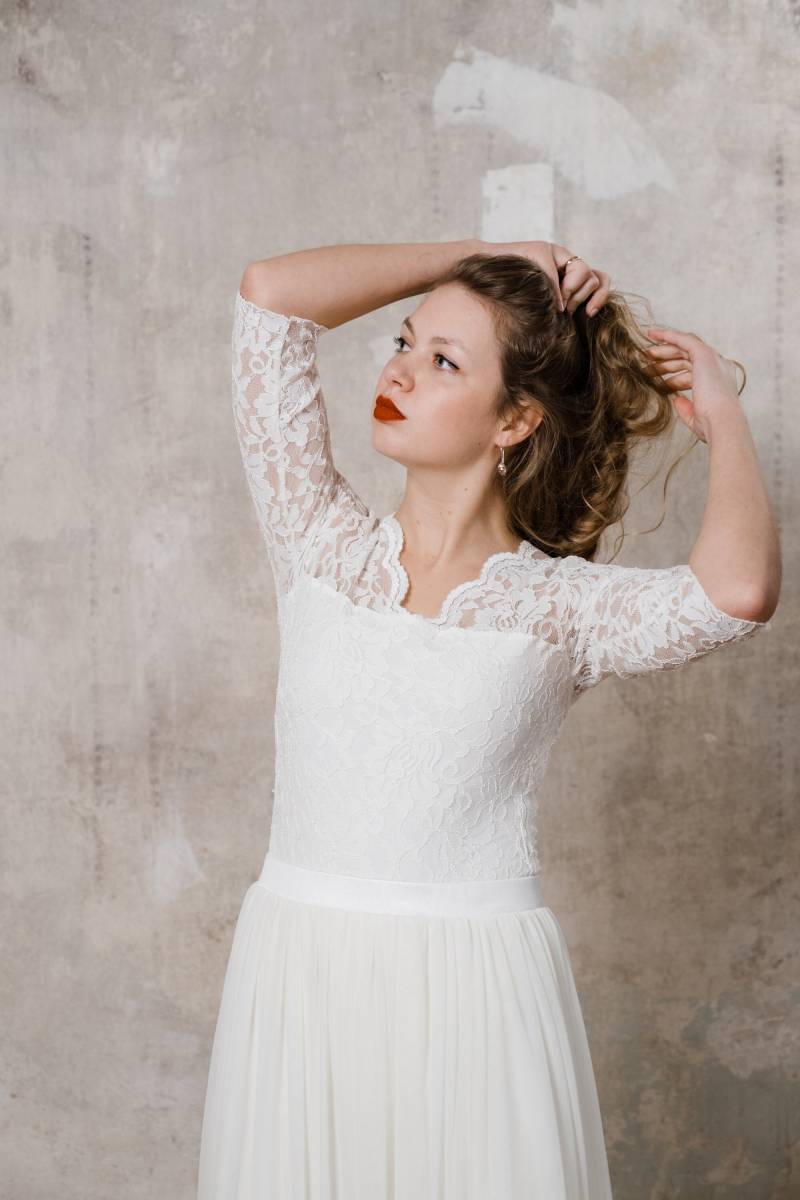 Braut-Body "Tulip" Mit Ärmeln von AveevABoutique