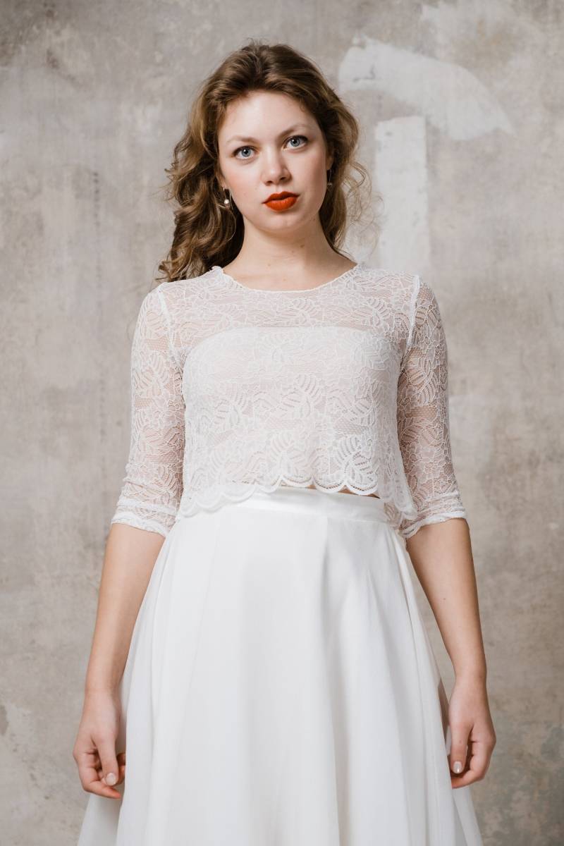 Brauttop "Breeze" Croptop Aus Spitze von AveevABoutique