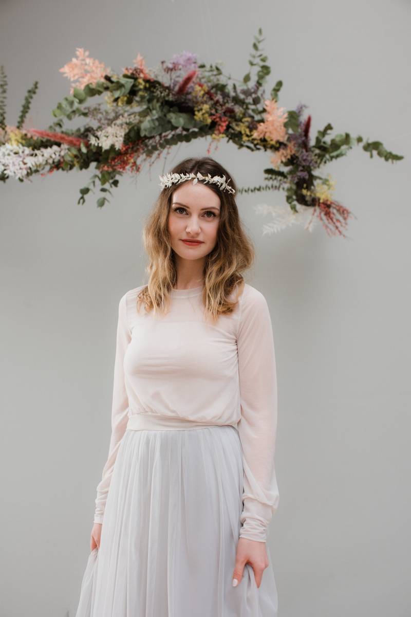 Brauttop "Cream" Kurzpulli Aus Chiffon von AveevABoutique