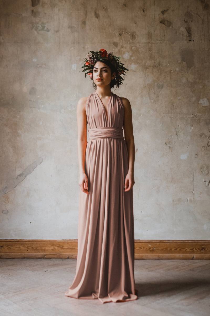 Jerseykleid "Primrose" Lang Infinity Dress Altrosa von AveevABoutique