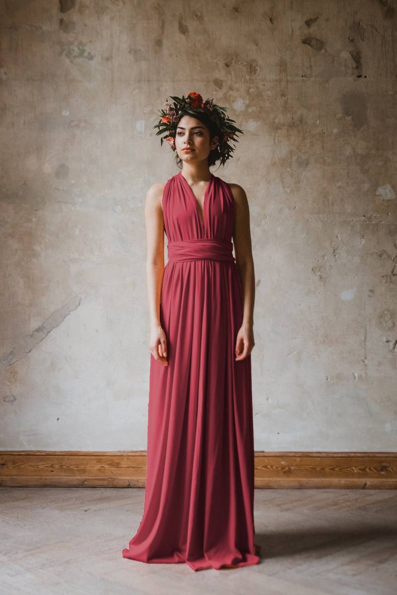 Jerseykleid "Primrose" Lang Infinity Dress Himbeere von AveevABoutique