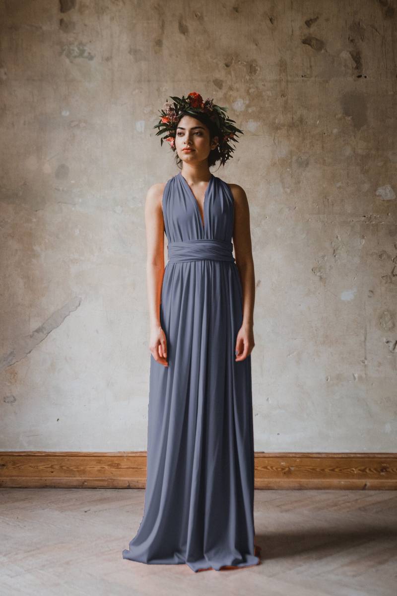 Jerseykleid "Primrose" Lang Infinity Dress Jeansblau von AveevABoutique