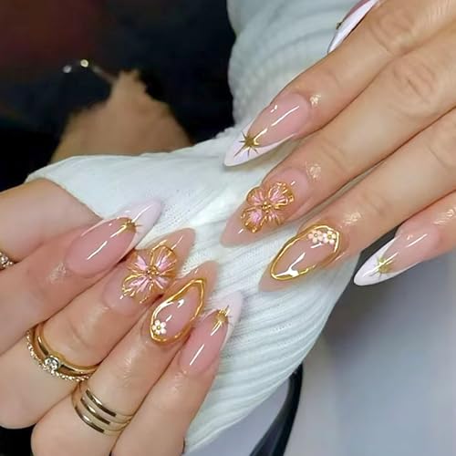 24pcs Press Auf Nägel Falsche Nägel Mit Floralen Designs Acrylstab Auf Vollständige Covermanikure Für Frauen Mädchen Voller Deckung Falsch Nagel von Avejjbaey