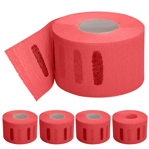 5 Rollen Einweg-Papier-Halsstreifen, professionell, dehnbares Papier, Nackenband, Schutz, Barbierzubehör, Geschenke, dehnbares Papier, Nackenbandschutz von Avejjbaey