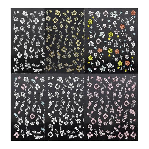 6 Blatt Blumen Nagelkunst Aufkleber Selbstklebende Nagelaufkleber Blumen Nagelaufkleber Mit Pinzette Nagelkunst Dekoration 6 Blatt Blumen Nagelkunst Aufkleber Selbstklebende Nagelaufkleber Blumen Nagelaufkleber Mit Pinzette Nagelkunst Dekoration von Avejjbaey