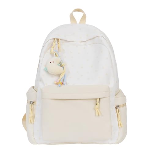 Avejjbaey Ästhetischer Rucksack für Mädchen, schöner Rucksack, große Kapazität, lässiger Tagesrucksack, Reiserucksack, Studenten-Schultasche, Sternendruck, Schultasche, Reisen, lässiger Tagesrucksack von Avejjbaey