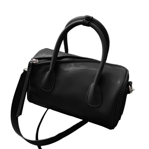 Avejjbaey Damen-Umhängetasche, stilvolle Umhängetasche mit Tragegriff oben, zylindrisch, PU-Leder, einfarbig, Kuriertasche, modisch, mit Tragegriff oben, trendige Schultertasche, Schwarz , One Size Avejjbaey Damen-Umhängetasche, stilvolle Umhängetasche mit Tragegriff oben, zylindrisch, PU-Leder, einfarbig, Kuriertasche, modisch, mit Tragegriff oben, trendige Schultertasche, Schwarz , One Size von Avejjbaey