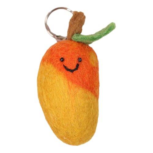 Avejjbaey Eleganter Filz-Charm-Taschen-Anhänger, 3D-Obst-Form, Schlüsselanhänger, tragbare Taschendekoration, modische Handtaschen-Charm-Accessoires, Little Mango, As shown in the figure von Avejjbaey