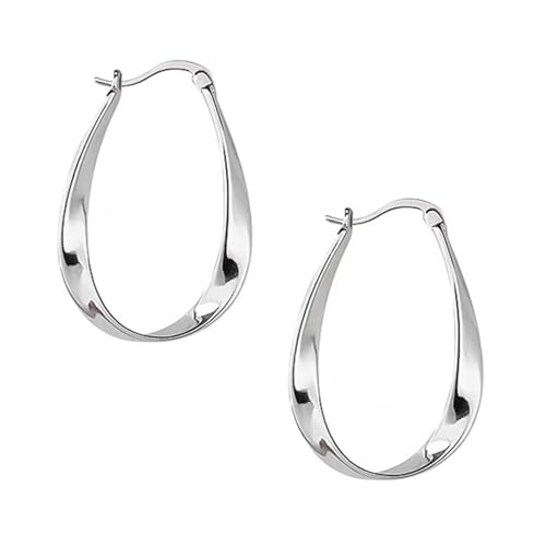 Avejjbaey Eleganter geometrischer Twiste-Creolenohrring für trendige Frauen mit Mobiuses-Streifen-Design und femininem Appeal von Avejjbaey
