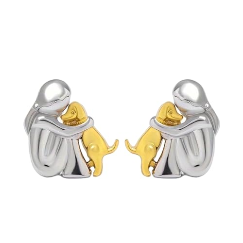 Avejjbaey Entzückende Kleine Mädchen Und Welpen Halskette/Ohrringe Freundschaft Accessoire Für Teenager Alltags Tragen Zinkes Legierung Legierung Anhänger Juwely Casual Wear Halskette von Avejjbaey