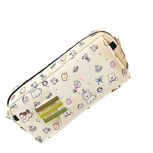 Avejjbaey Federmäppchen mit Elefantenmotiv, großes Fassungsvermögen, für Radiergummis, Marker, Scheren, Aufbewahrungstasche, einfache Welpen-Tasche für Schüler, Party-Welpe von Avejjbaey