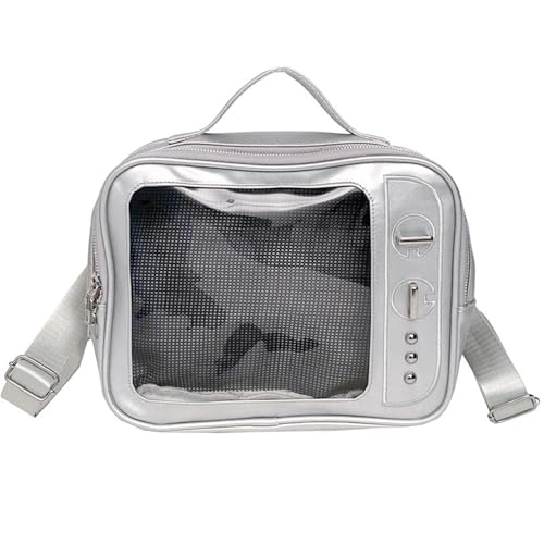 Avejjbaey Itabag Umhängetasche mit Anstecknadel, transparent, ästhetische Umhängetasche, Retro-Fernseher, Kuriertasche für den täglichen Gebrauch, Retro-Schultertasche, hübscher Itabag Avejjbaey Itabag Umhängetasche mit Anstecknadel, transparent, ästhetische Umhängetasche, Retro-Fernseher, Kuriertasche für den täglichen Gebrauch, Retro-Schultertasche, hübscher Itabag von Avejjbaey