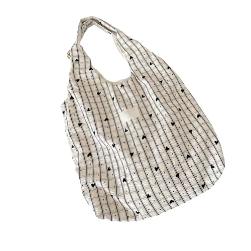 Avejjbaey Karierte Herzdruck Damen Umhängetasche Bedruckt Geräumige und Stilvolle Achseltaschen Lässige Handtasche für den täglichen Gebrauch Polyester Pendler Schultertasche, Striped Love Black, One Avejjbaey Karierte Herzdruck Damen Umhängetasche Bedruckt Geräumige und Stilvolle Achseltaschen Lässige Handtasche für den täglichen Gebrauch Polyester Pendler Schultertasche, Striped Love Black, One von Avejjbaey