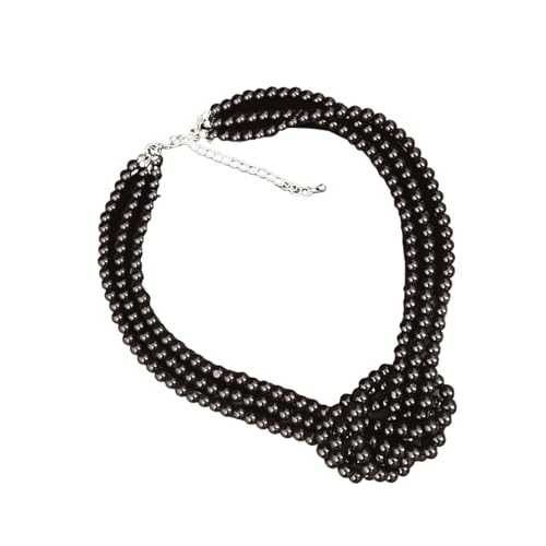 Avejjbaey Modische Imitationsperlen-Perlen-Halskette mit mehrstufigen Perlen, französischer Halsband mit verstellbarer Länge für von Avejjbaey