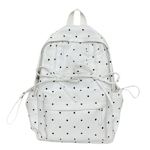 Avejjbaey Praktischer Laptop-Rucksack für Damen und Herren, Schultasche, lässiger Tagesrucksack mit mehreren Fächern und verstärktem Griff, Schulrucksäcke, weiß, One Size von Avejjbaey