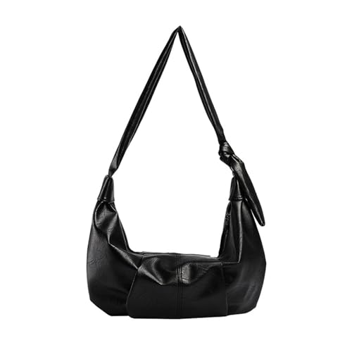 Avejjbaey Retro-Umhängetasche für Damen, trendig, Knödel, Umhängetasche, einfaches Pendeln, große Kapazität, Kuriertasche, große Kapazität, Schulter, Studenten, Schule, Schwarz , One Size Avejjbaey Retro-Umhängetasche für Damen, trendig, Knödel, Umhängetasche, einfaches Pendeln, große Kapazität, Kuriertasche, große Kapazität, Schulter, Studenten, Schule, Schwarz , One Size von Avejjbaey