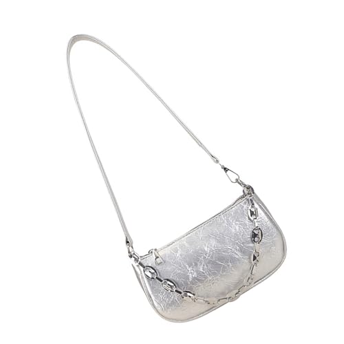 Avejjbaey Trendy Verstellbarer Crossbody Bag Leichte PU Schulter Geldbörse Mit Metallketten Detail Geräumige Organisatoren Freizeit Outfit Essentielles Modernes Umhängetasche Für Frauen von Avejjbaey