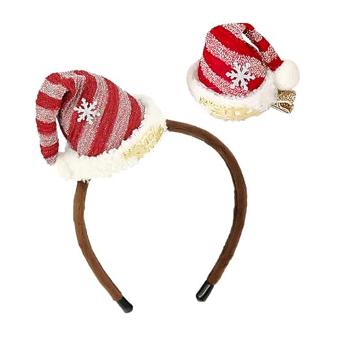 Avejjbaey Weihnachten Santa Stirnband Haarnadel Set Plüsch Schneeflocke Haar Hoop Lustige Kopfbedeckungen Für Erwachsene Kinder Cosplay Kostüm Dekor Weihnachten Haar Clips Für Kinder von Avejjbaey