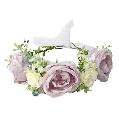 Blumenkronen für Damen, modisch, handgefertigt, dünne Haarreifen mit verstellbarem Band, Haarschmuck, Stirnbänder für Hochzeit, Stirnbänder für Frauen, Fotografieren, Stirnbänder mit Kunsthaar von Avejjbaey